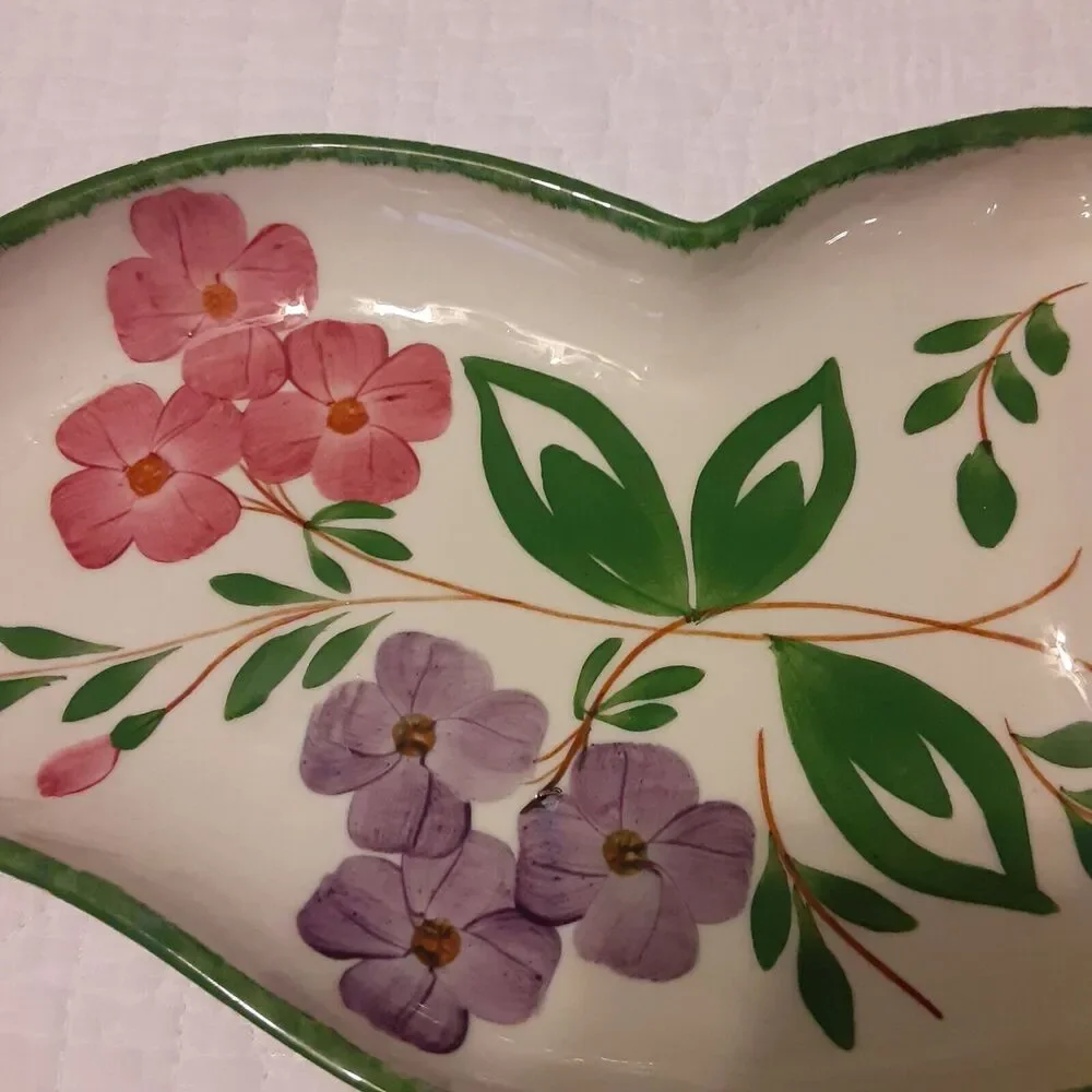 Vintage Blue Ridge Pottery Floral Dish Trinkets Garnish